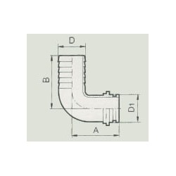 Coude porte-joint, filet mâle